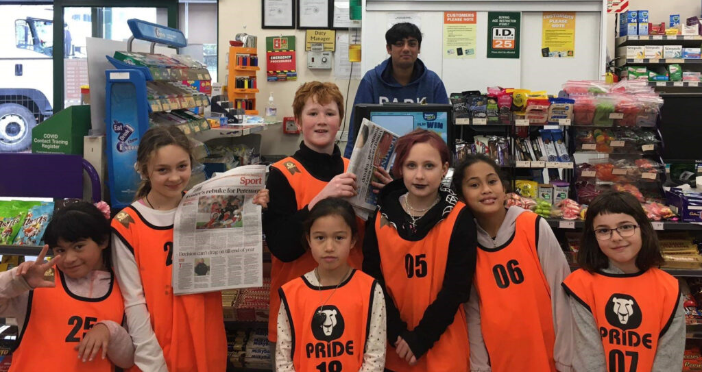 The Moking Jays Team collecting newspapers to donate to the SPCA