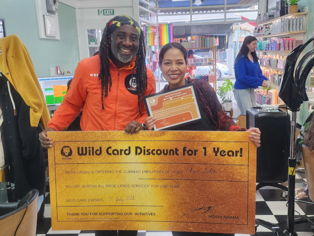 Pride Lands kids on a Social Development visit to a hair salon